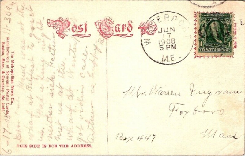 Boston Massachusetts Ma Postcard - Charles River below Echo Bridge - 1908