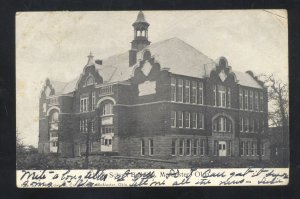 MCALESTER OKLAHOMA PUBLIC SCHOOL BUILDING 1908 VINTAGE POSTCARD