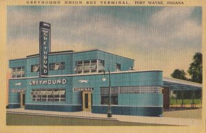 Postcard Greyhound Union Bus Terminal Fort Wayne IN