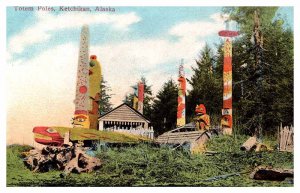 Postcard INDIAN SCENE Ketchikan Alaska AK AP6663