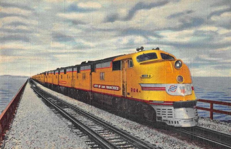 Union Pacific Streamliner Train City of San Francisco Salt Lake Postcard AA1834