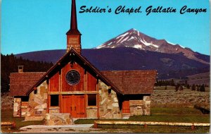Sodiers Chapel Gallatin Canyon Hwy Bozeman Montana MT Yellowstone VTG Postcard 