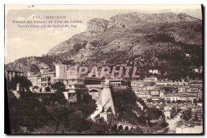 Old Postcard Monaco Prince's Palace and Dog Tete