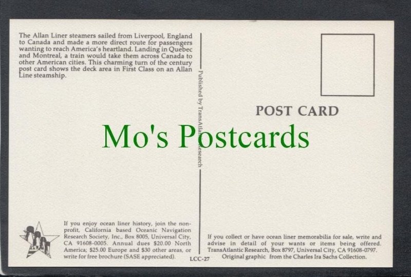 Shipping Postcard - Allan Line to Canada SW4586