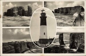 HELGOLAND GERMANY Ocean Scenes and Lighthouse REAL PHOTO Postcard