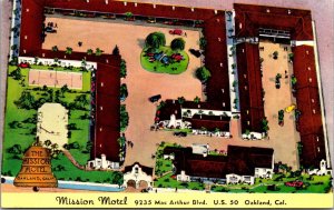 Postcard Mission Motel 9235 Mac Arthur Blvd U.S. 50 in Oakland California