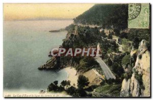 Old Postcard Cap d & # 39Eze and the line of the railway