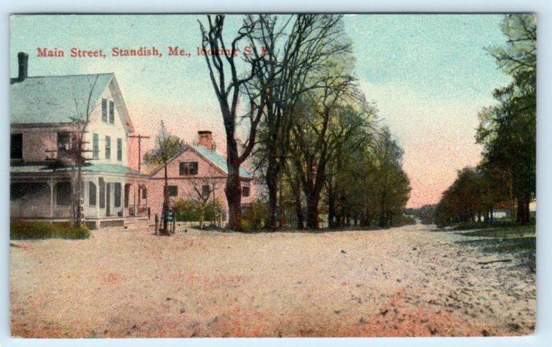 STANDISH, Maine ME ~ MAIN STREET Scene looking South East 1919  Postcard 