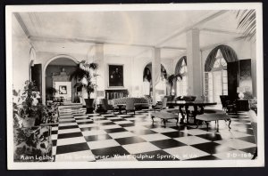 WV WHITE SULPHUR SPRINGS Interior Main Lobby The Greenbrier RPPC KODAK