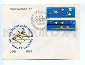 417250 EAST GERMANY GDR 1966 year sport rowing set of stamps First Day COVER