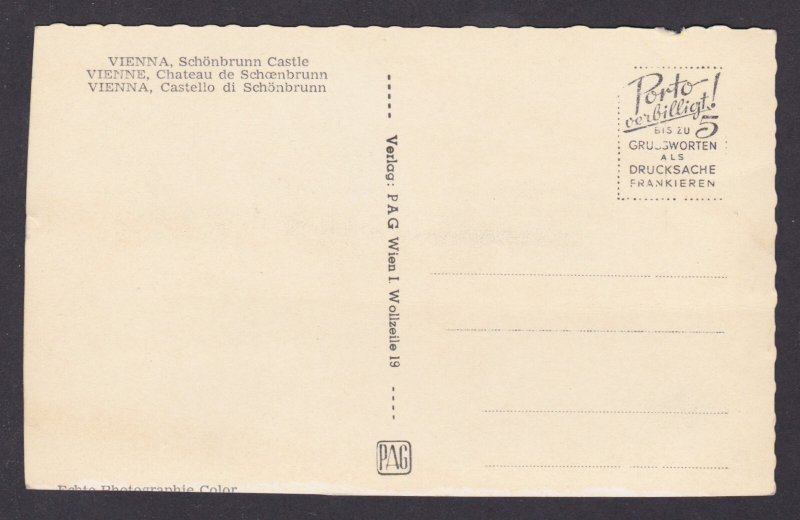 Postcard, Austria Vienna, Schönbrunn Castle