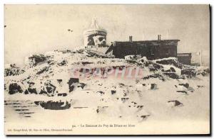 Old Postcard The Summit Du Puy de Dome In Winter