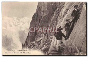 Old Postcard Mountaineering Climbing Chamonix Brevent and Mont Blanc