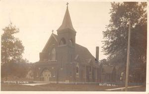 Glifton Illinois Catholic Church Real Photo Antique Postcard K48222