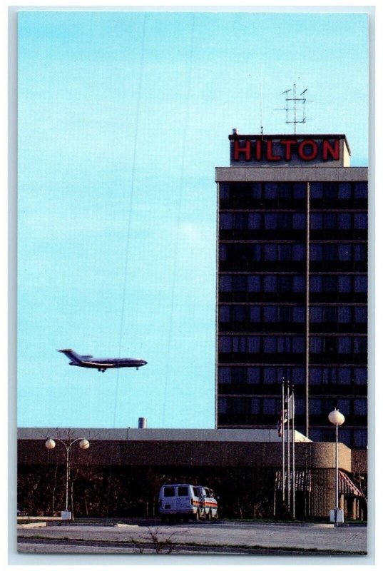 c1960 Hilton Airport Plaza Inn Exterior Building Kansas City Missouri Postcard