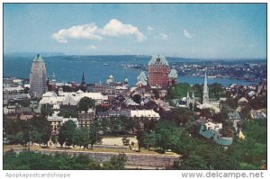 Canada Quebec La Cite View Of Upper Town Overlooking The Saint Lawrence