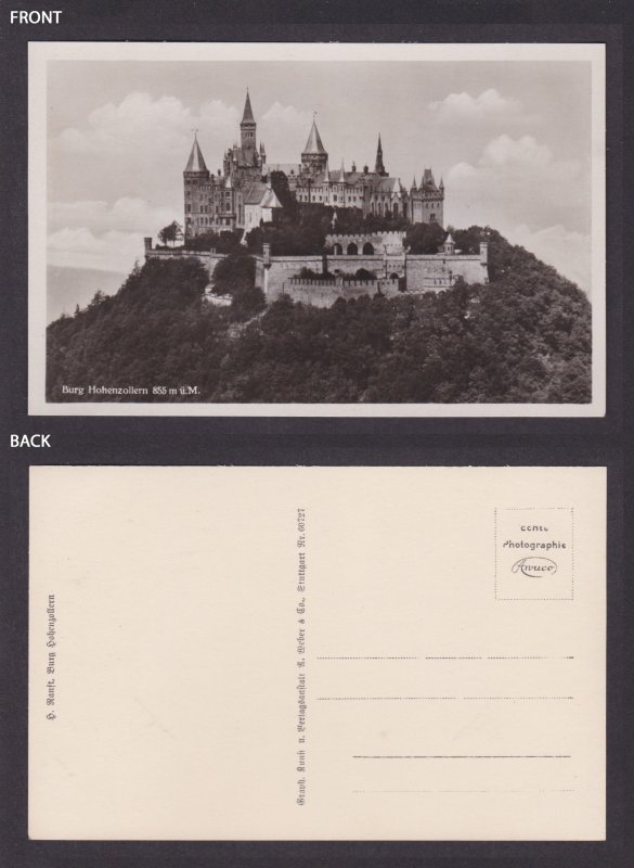Vintage postcard Hohenzollern Castle panoramic view Hechingen Germany