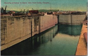 Panama Gatun Lake From Locks Panama Canal Vintage Postcard C099