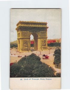 Postcard Arch of Triumph, Paris, France