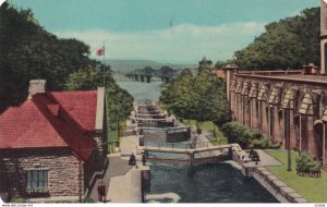 OTTAWA, Ontario, Canada,1940s-Present; Rideau Locks And Interprovince Bridge