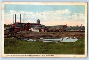 Pine Bluff Arkansas Postcard Mill Pond Arkansas Short Leaf Lumber Co 1918 Posted