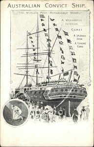 Australian Convict Ship c1910 Vintage Postcard