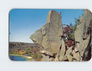 Postcard Tomahawk Rock at Devil's Lake, Wisconsin State Park, Baraboo, Wisconsin