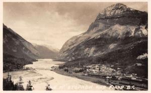 Mt Stephen British Columbia Canada birds eye view of area real photo pc Z19557