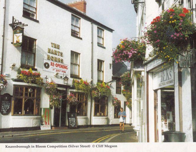 Knaresborough Yorkshire Harts Horns Pub In Award Flower Display Winning Postcard