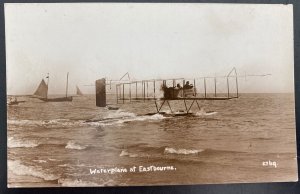 Mint England Real Picture Postcard Early Aviation Waterplane At Eastbourne