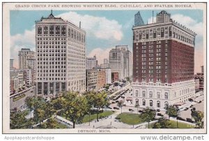 Grand Circus Parkj Showing Whitney Building Cadillac And Statler Hotels Detro...