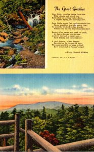 Tennessee The Great Smokies Poem By Harry Russell Wilkins 1943