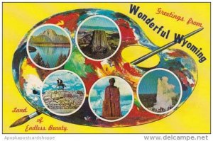 Wyoming Emblem Counter Clockwise Devils Tower Reflection Of Mount Moran In Ja...