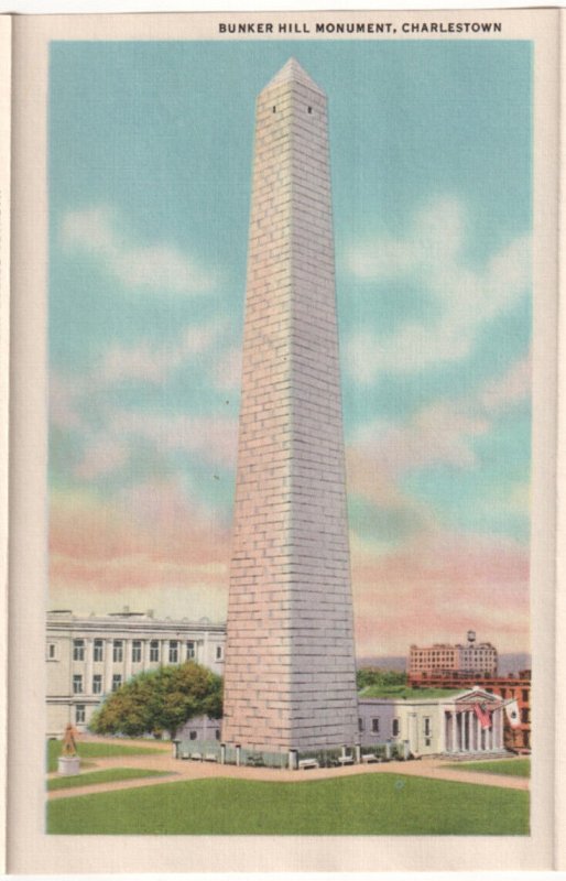 Boston, Massachusetts, Vintage 1937 Linen Folder Postcard, 22 Views