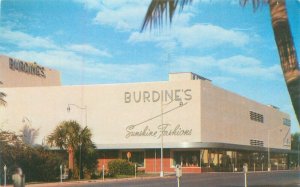 Miami Beach FL Burdine's Department Store Meridian & 17th Chrome Postcard Unused