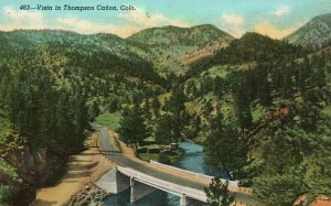 Vintage Postcard 1930's Vista in Thompson Canon Colorado CO Pub Sanborn Souvenir