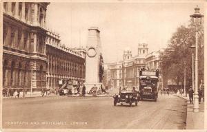 uk29012 cenotaph and whitehall london real photo  uk bus tram car