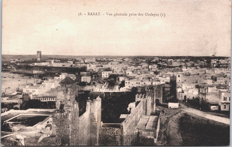 Morocco Rabat Vue Generale Prise des Oudayas Vintage Postcard 03.83