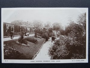 Yorkshire LEEDS Roundhay Park Canal Gardens c1910 RP Postcard by W.& T. Gaines