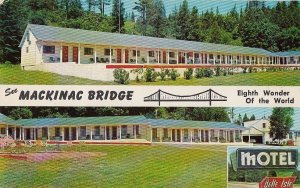 Postcard Belle Isle Motel St Ignace MI