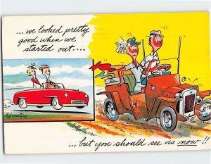 Postcard You Ought to See Us Now Couple Sunburnt on a Road Trip Comic Humor