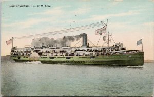 'City of Buffalo' C&B Line Ship Steamship c1912 Postcard G60