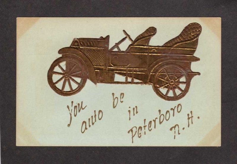 NH You Auto be in Peterboro New Hampshire Postcard Car Automobile