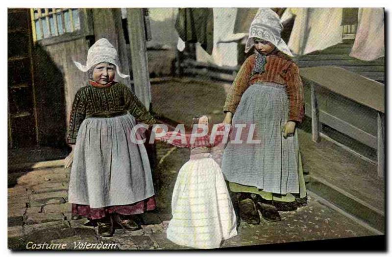 Postcard Old Volendam costume Children Folklore