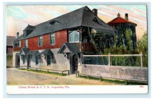 Oldest House US St. Augustine Florida Early 1900's Vintage Antique Postcard 