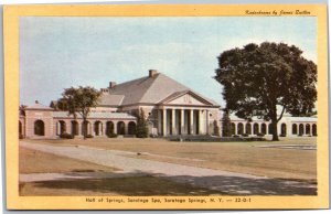 Postcard NY Saratoga Springs Hall of Springs Saratoga Spa