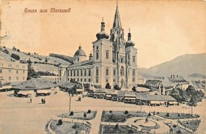 MARIAZELL SYRIA AUSTRIA~KIRCHE-STOREFRONTS~1912 FRANZ SCHEMM PHOTO POSTCARD