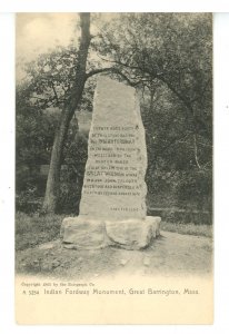 MA - Great Barrington. Indian Fordway Monument  ca 1905