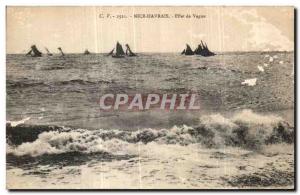 Old Postcard Le Havre Wave Effect Ships