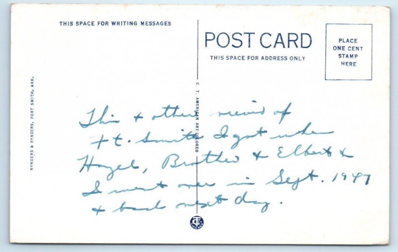 FORT SMITH, Arkansas AR ~ MASONIC TEMPLE c1930s Fraternal Postcard